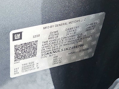 2019 GMC Acadia AWD 4dr SLT w/SLT-1