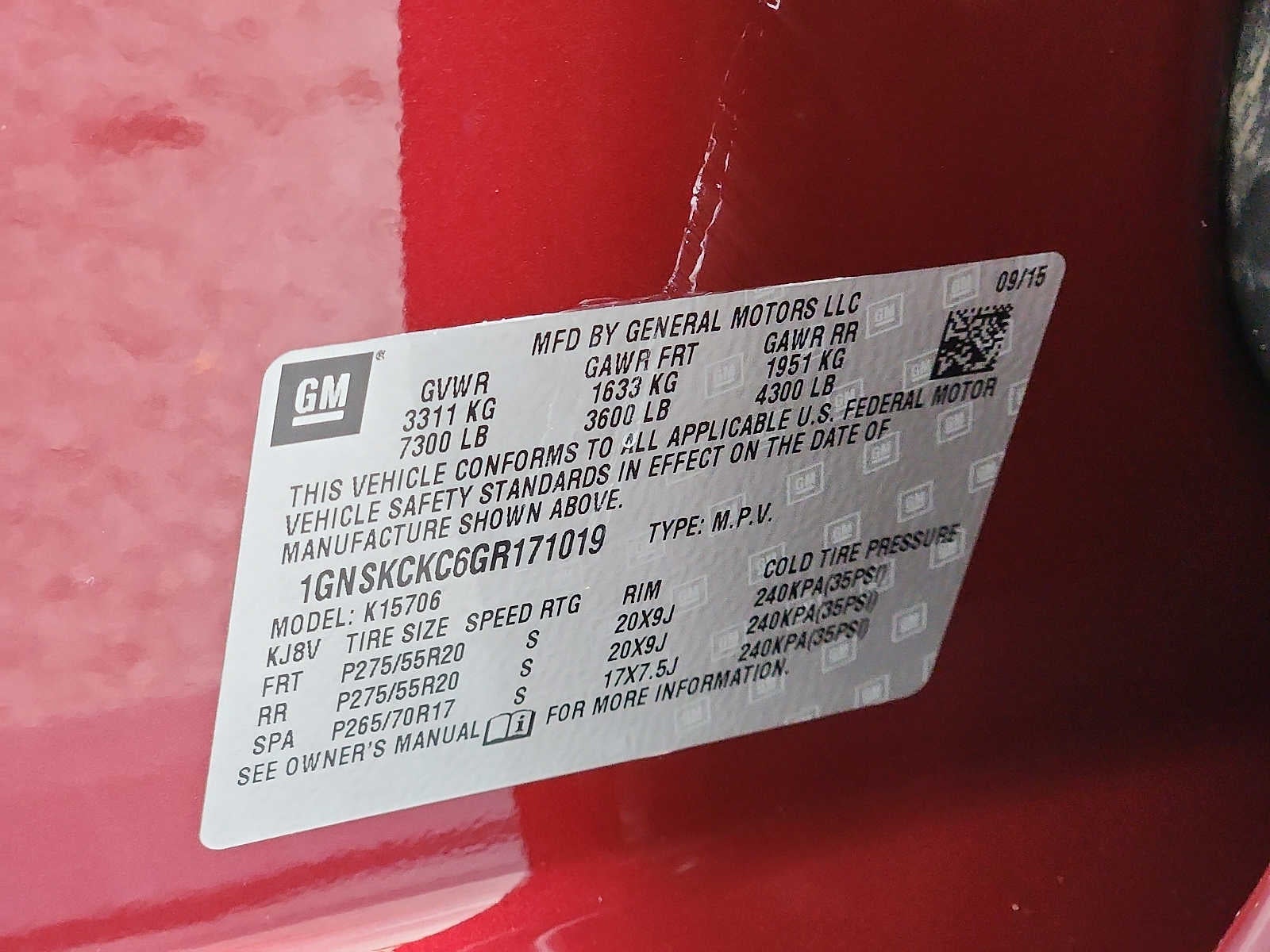 2016 Chevrolet Tahoe 4WD 4dr LTZ