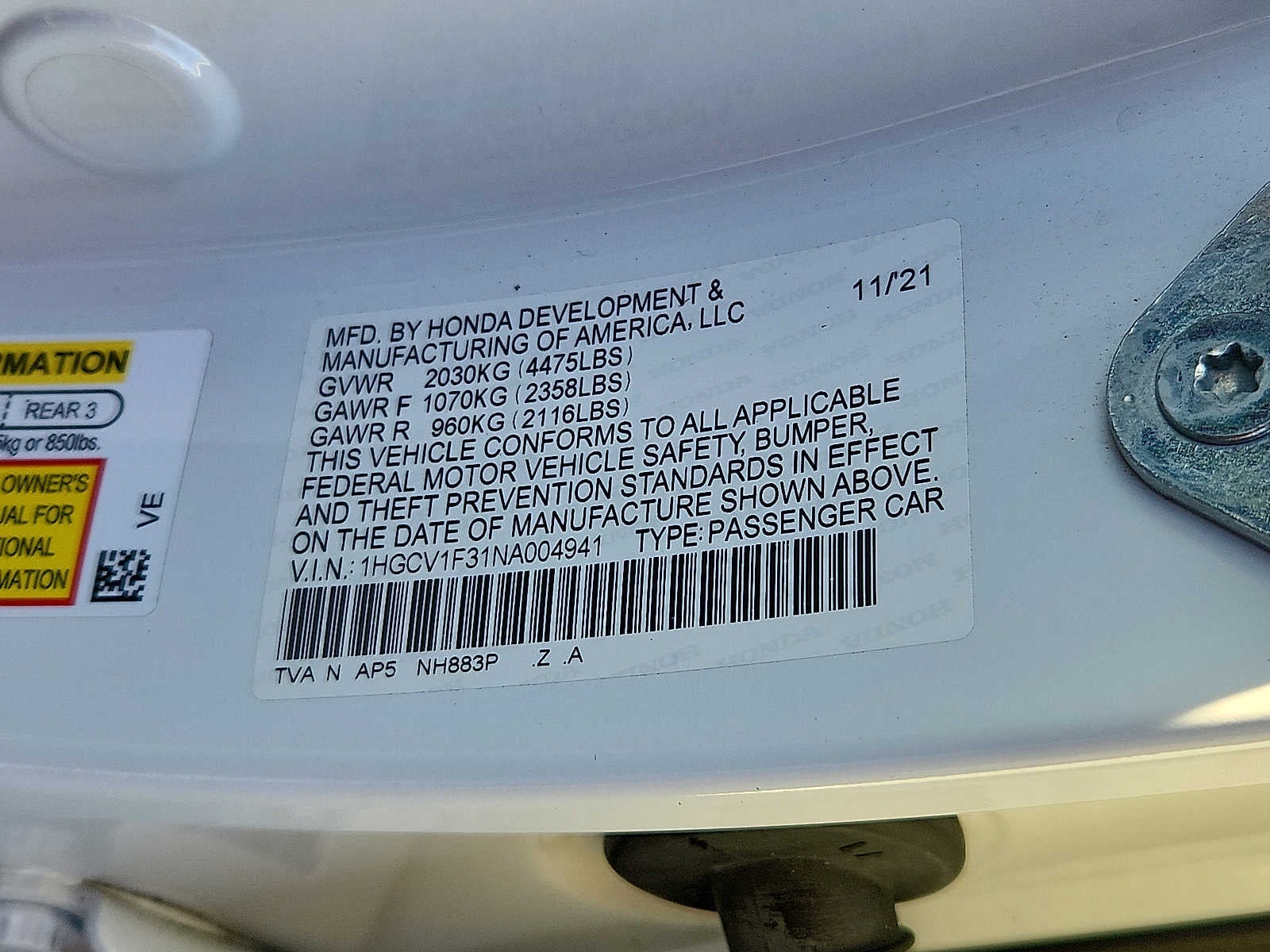 2022 Honda Accord Sport 1.5T CVT