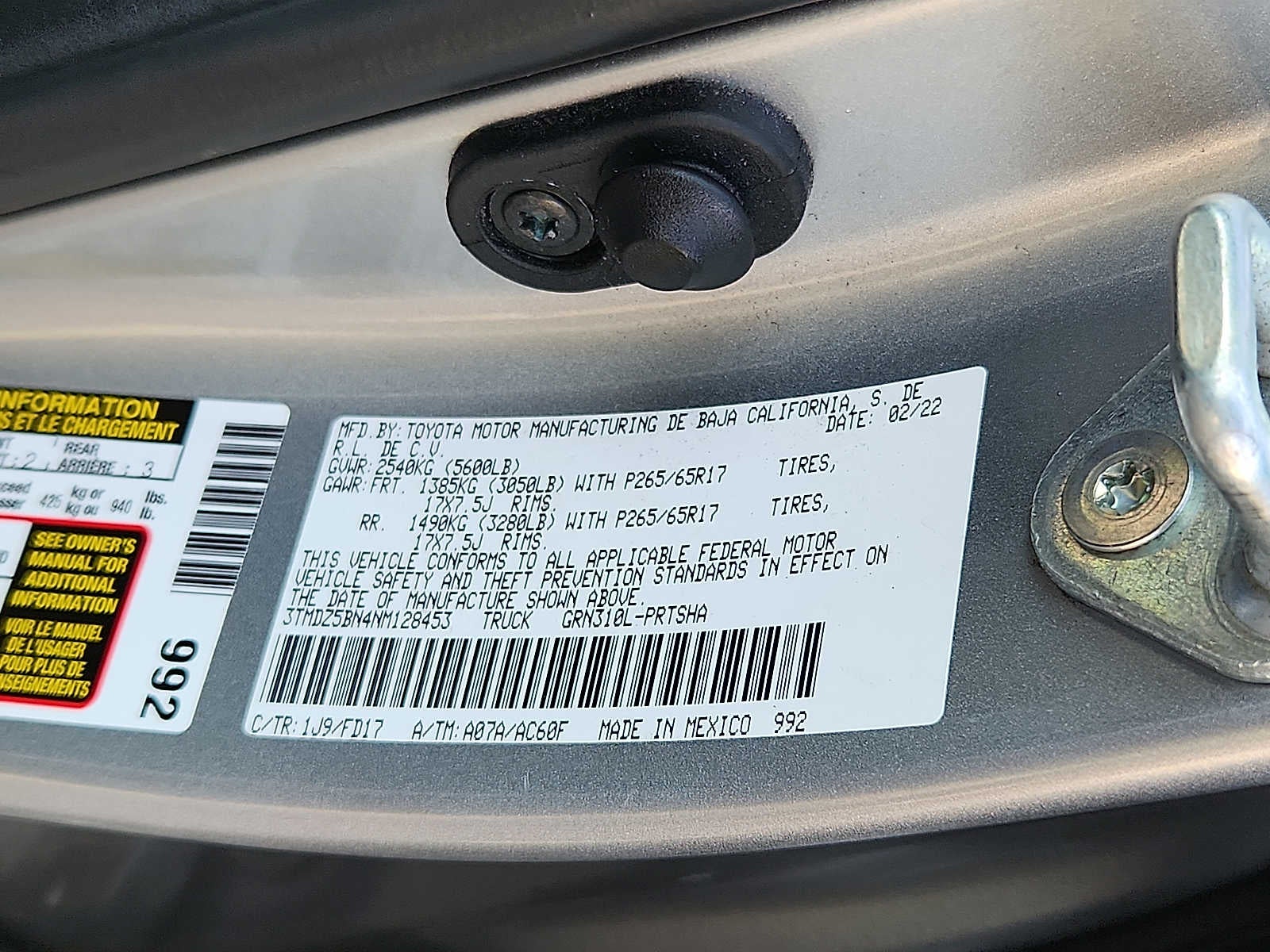 2022 Toyota Tacoma TRD Sport Double Cab 6 Bed V6 AT