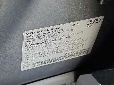 2018 Audi Q5 2.0 TFSI Premium Plus