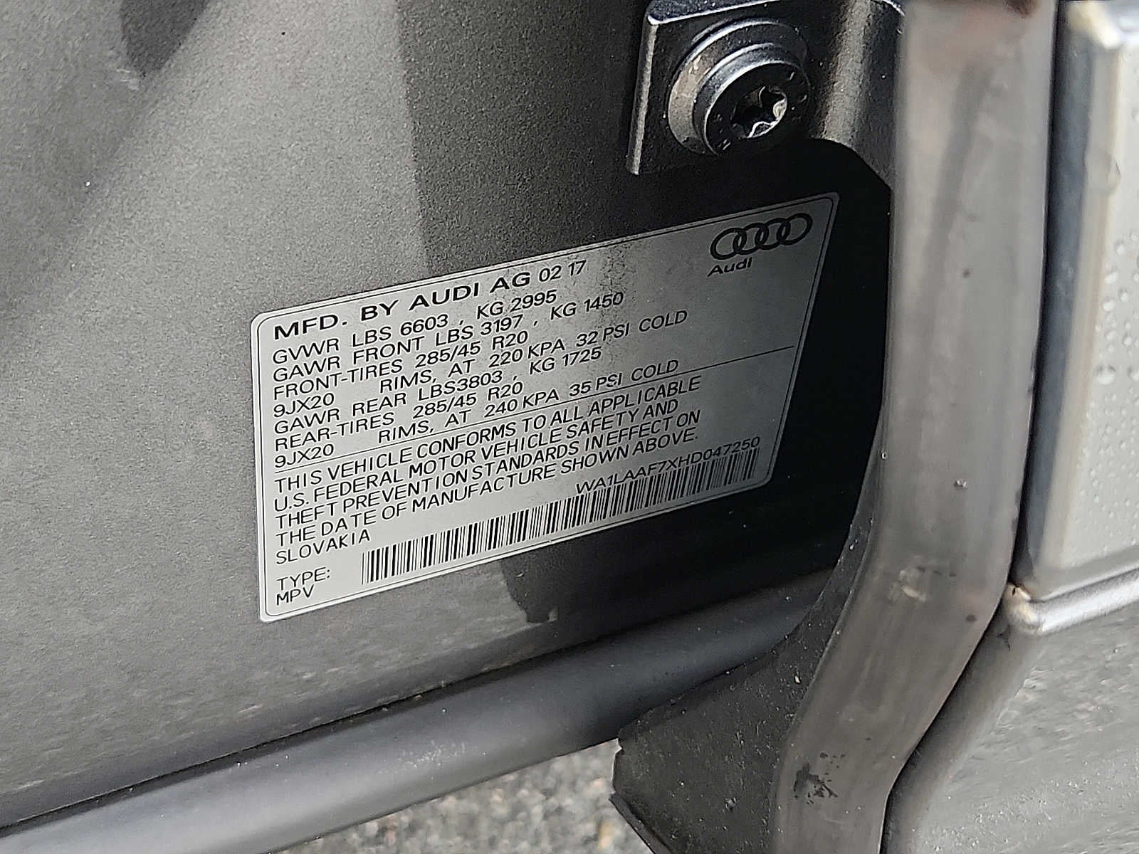 2017 Audi Q7 3.0 TFSI Premium Plus