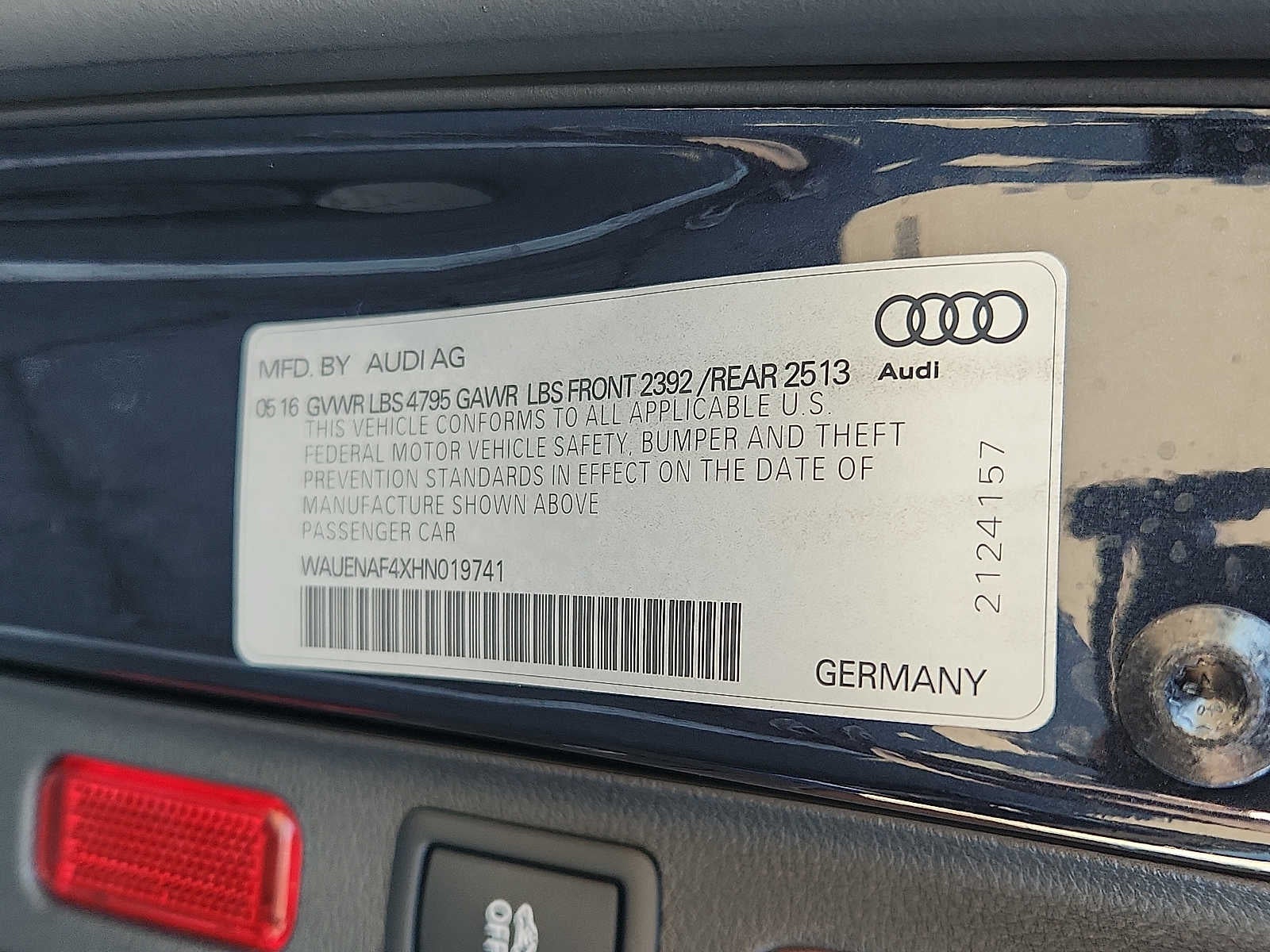 2017 Audi A4 2.0 TFSI Auto Premium Plus quattro AWD