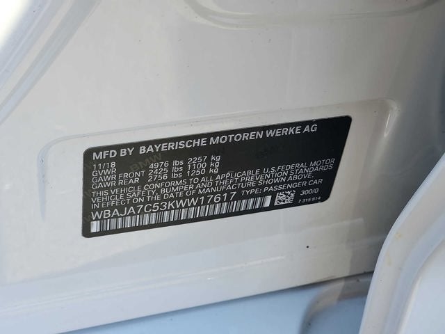 2019 BMW 5 Series 530i xDrive Sedan