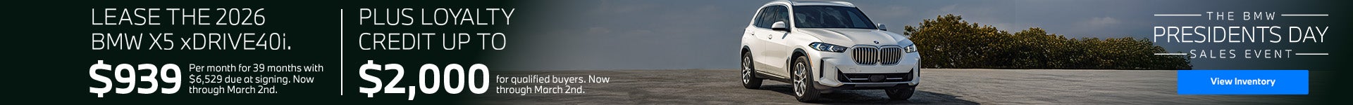 Lease The 2026 BMW X5 xDrive40i