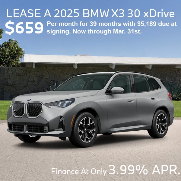 Lease a 2025 BMW X3 xDrive30 | Open Road BMW of Edison Specials Edison, NJ